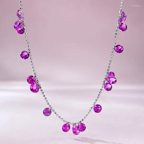 Chaines 925 Collier en acier rose en acier rose en argent polyvalent