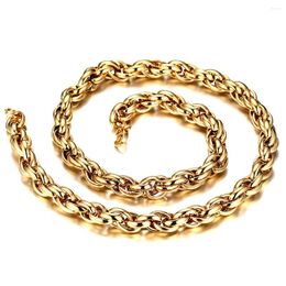 Kettingen 9 mm/11 mm brede mode sieraden mannen jongen 316L roestvrij staal goud kleurstoepring Cubaanse linkketting ketting niet vervagen