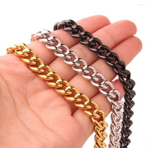 Chaînes 9 mm de large punk hommes garçons 316l en acier inoxydable Courb de chaîne de liaison cubaine Bijoux Cool Gift 7-40inch