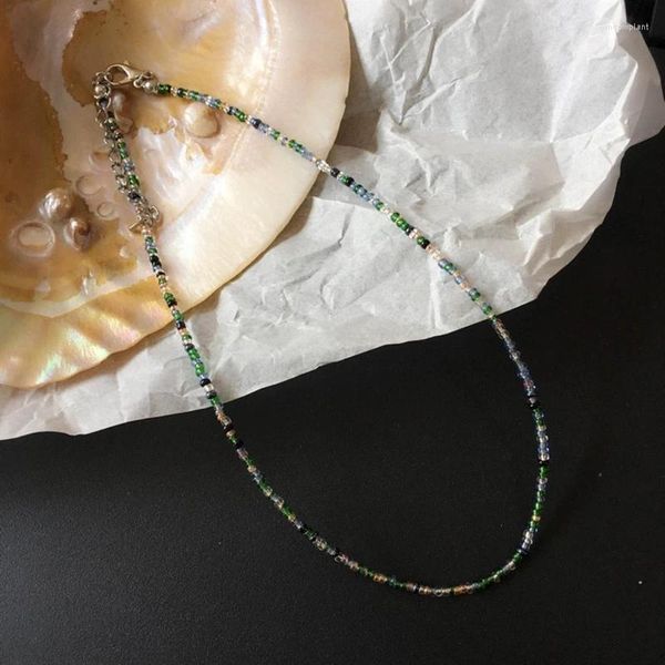 Chaînes réglables collier de perles colorées faites à la main bijoux de déclaration ethnique