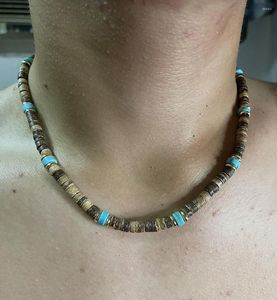 Ketens Afrikaanse kralen sieraden surfen ketting geschenken natuurlijke kokosnoot shell houten strand turquoise