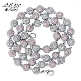 Chaînes Alliceonyou 6mm Miami Sphericchains Collier ras du cou glacé Micro Pave cubique zircone Hip Hop Punk bijoux de mode pour cadeau