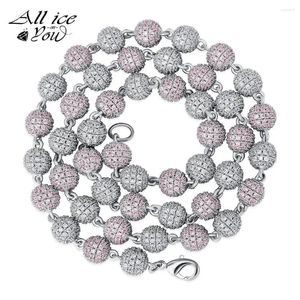 Cadenas Alliceonyou 6mm Miami SphericChains Gargantilla Collar Iced Out Micro Pave Cubic Zirconia Hip Hop Punk Joyería de moda para regalo