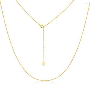 Chaînes ALLNOEL 925 Sterling Silver 14K Rose Gold Thin Solid Oval Link Twisted Curb Long Necklace Chain 750MM