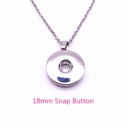 Chaînes alliage 18 MM bouton pression Base pendentif à breloque collier clavicule 55 5 cm chaîne en acier inoxydable pour femmes bijoux chaînes