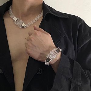 Chaînes Alyx Clair Collier Pour Hommes Boucle Chaîne En Acier Inoxydable Transparent Arcylic Bijoux Punk Biker