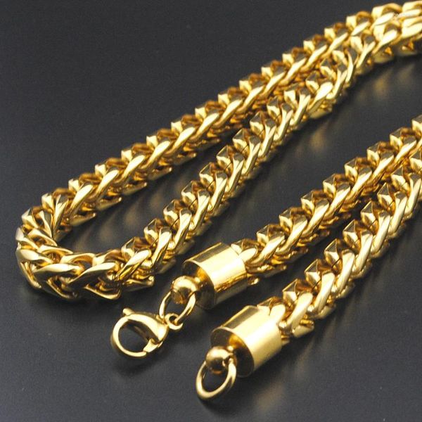 Cadenas AMUMIU Collar grueso Hombres Joyería 2023 Acero inoxidable 60 cm 8 mm Cadena de cuerda larga Kpop Collares HZN063