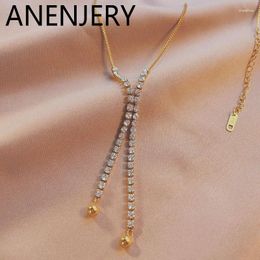 Chains Aenjery 316l Collier zircon en acier inoxydable pour femmes bijoux de mariage en gros