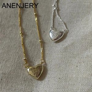 Chaînes Anenjery Love Heart Lettre Collier pour femmes personnalisé romantique clavicule chaîne tour de cou cadeau bijoux en gros