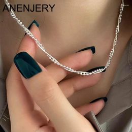 Kettingen ANENJERY Zilver Kleur Snake Bone Chain Verpakt Sleutelbeen Ketting Voor Vrouwen Luxe Trendy Choker Sieraden Geschenken