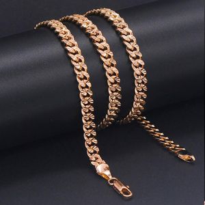 Cadenas Anietna 7,5mm 60cm Curb Hip Hop Collar para hombres Cool 585 Color oro rosa gargantilla enlace joyería regalo fiesta Collar Hombre