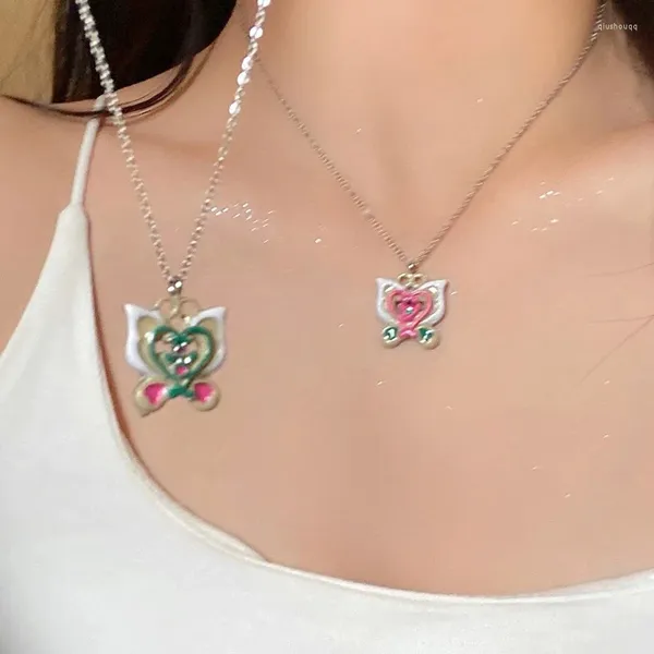 Cadenas Collar de anime para mujeres Balala Little Magic Fairy Collares Mujer Mariposa Colgante Tendencia Cuello Moda Parejas Fiesta Chica Regalo