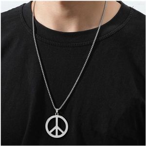 Chaînes anti-guerre symbole de paix accessoires collier pour hommes pendentif en acier titane inoxydable bijoux coréens pour garçon