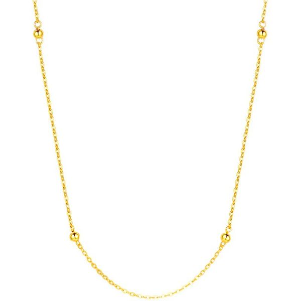 Chaînes Arrivée Collier en or jaune 24 carats 999 O Link Chain pour femme