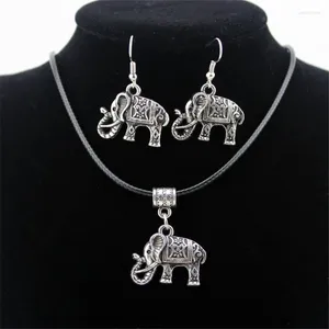Chaînes Arrivée Perles de bijoux Set Top Fashion Vente de la mode Le petit éléphant Collier en alliage de boucles d'oreilles de deux matériels environnementaux créatifs