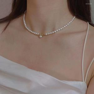 Chaînes Arrivée Mode Brillant Naturel Perle D'eau Douce 14K Or Rempli Femelle Chaîne Collier Bijoux Pour Femmes Cadeaux D'anniversaire