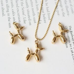 Chaînes Arrivées Perle Chaîne Collier En Métal Ballon Chiot Pendentif Pour Les Femmes Tendance Femme Bijoux Collier Couple Cadeau