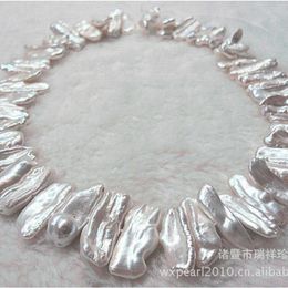 Chaînes Agriculture Artificielle Véritable Collier De Perles De Culture D'eau Douce En Forme De Perles De Guérison Pipa Hfy1527