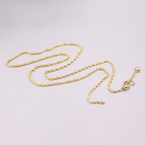 Ketens au750 puur 18k gele gouden ketting 2 mm gedraaide touwketen verstelbaar 2.8 g /20 inch voor vrouwencadeau