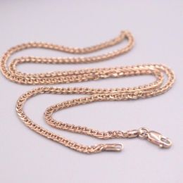 Cadenas Au750 Real 18K Rose Gold Chain Neckalce para mujeres Mujer 1.8mmW Hollow Trigo Gargantilla Collar 16''L Jewelry