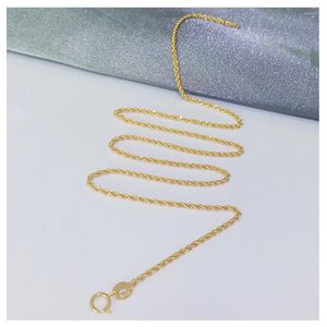 Kettingen Au750 echte 18K geel gouden touw ketting 1,8 mm Italiaanse link sieraden 16-22inchL cadeau