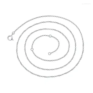 Cadenas auténtica Plata de Ley 925 40-45CM collar de cadena en O ajustable para Mujeres Hombres gargantilla DIY joyería fina al por mayor