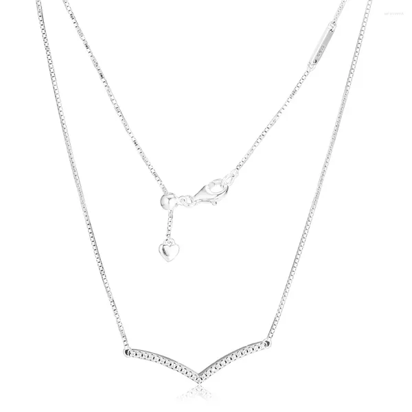 Chaînes Authentique 925 Sterling Argent Chaîne Colliers Pour Femmes Chatoyant Souhait Collier Pendentif Fine Bijoux Collier En Gros