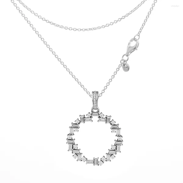 Chains Authentiques 925 Frins en argent sterling des étincelles de collier rond