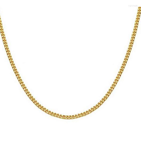 Chaînes Authentique Collier en Or Jaune 999 24K / Chaîne Gourmette 3.29g