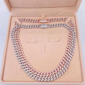 Chaînes AZ 10mm glacé colliers chaîne à maillons cubains pour hommes femmes Bling Zircon Goth tour de cou Hip Hop bijoux goutte