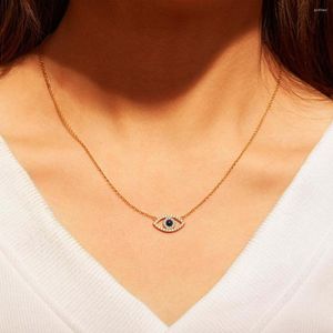 Chaînes BALMORA S925 argent à la mode CZ oeil du diable pendentif colliers pour femmes fille mode bleu chaîne cubaine bijoux cadeau