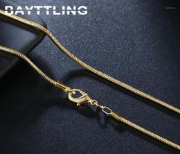 Chains Bayttling 925 Serling Silver 16/18/20/22/24/26/28/30 Collier en chaîne dorée 2 mm pour femme