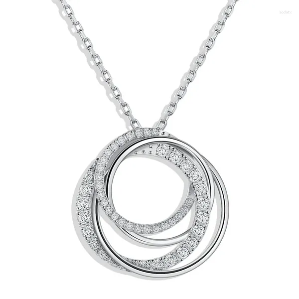 Chaines BC-Shxl Lefei Fashion Trendy Luxury Classic Moisanite Design 4 Cercle Collier For Charms Women S925 Silver Party Bijoux Cadeaux