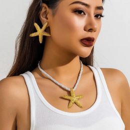 Kains Beach Party overdrijft Star Starfish Pendant Twisted Rope Necklace for Women Fashion Sieraden Minimalistische zomeraccessoires