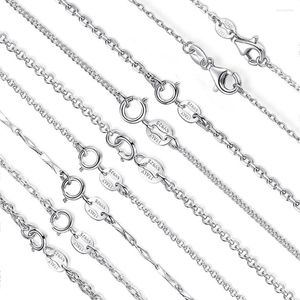 Kettingen BELAWANG Klassieke Karabijn Basic Ketting 925 Sterling Zilver Verstelbare Ketting Vrouwen Authentieke Sieraden