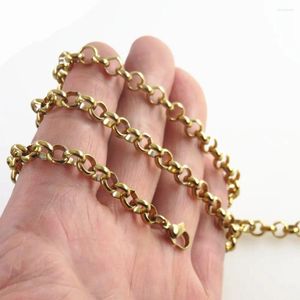 Chaînes Belcher O Chaîne Collier en acier inoxydable pour hommes Femmes Bijoux minimalistes Mâle Femme Colliers Couleur Or