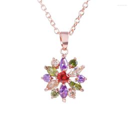 Chains Bettyue Fashion Blooming Flower Modellering Nekverschil voor vrouwelijke nobele sieraden met kleurrijk Zirconia Wedding Party Delicate Cadeau