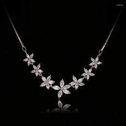 Chaînes Bettyue collier femme dames mode fleur colorée Zircon Rose/or blanc couleur luxe cadeau de noël bijoux