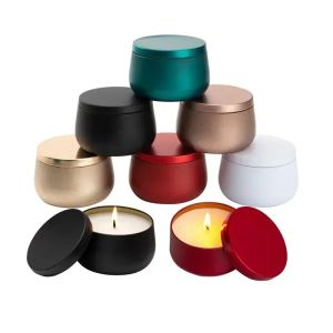 Kettingen Grote Buik Opslagblikken 8oz 4oz Aromatherapie Uitbreidende Geursteen Kristal Seizoensgebonden Kaarsendoos Tin Box Sieraden Tin Container