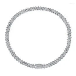 Cadenas Collar de hombres grandes joyas moissanite de lujo plateado 925 artículos gruesos de alta calidad vintage masculina corrente