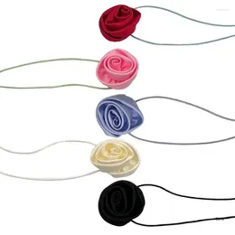 Chaînes Big Rose Fleur Femmes Mariée Réglable Ras Du Cou Mariage Bijoux Y2K Accessoires