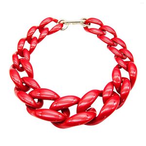 Kettingen Verjaardag Acryl Mode GiftCurb Grote Zwart Rood Party Cubaanse Link Chain Sieraden DIY Hip Hop Kraag Ketting Kerstmis