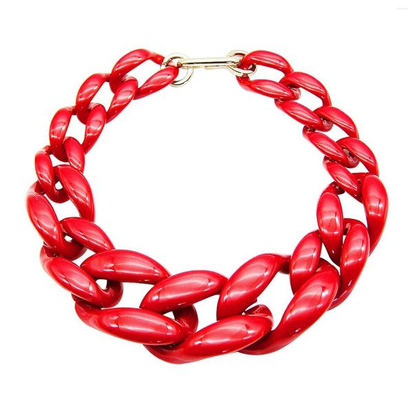 Cadenas Cumpleaños Acrílico Moda GiftCurb Grande Negro Rojo Fiesta Cuban Link Cadena Joyería DIY Hip Hop Collar Collar Navidad