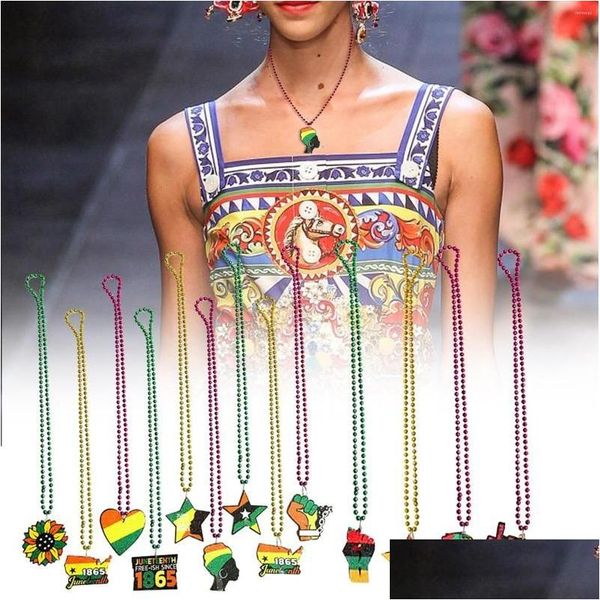 Chains Black History Festival Junes African Independence Day Collier Party Bijoux Bijoux Sendents pour les mamans
