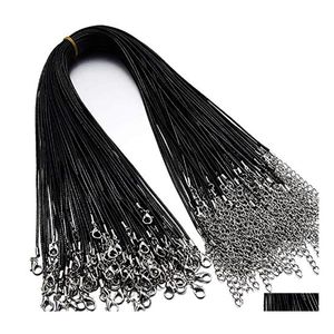 Ketens zwart lederen koord touw ketting ketting gewaxt kreeft klauw gesp bk voor sieraden maken string diy accessoires drop levering fi dhtup