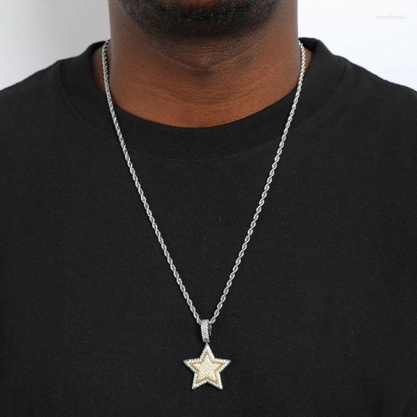 Chaînes Bling Hip-Hop Punk CZ Out Stars Colliers pour femmes hommes Rock pendentif collier Boho bijoux