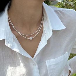 Chaînes Bling Multi Layer Collier Simple Design à la mode pour les femmes Perles Perles Party Bijoux Cadeau