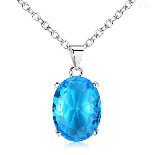 Chaînes cristaux bleus pierres semi-précieuses colliers cadre romantique pour femmes cadeaux promesse amour souvenir 2023