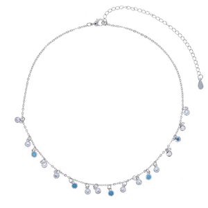 Ketens blauwe turquoises stenen ketting sieraden voor vrouwen 2022 trend cadena plata dot cz zirkon choker collier