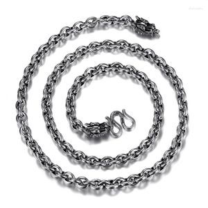 Chaînes BOCAI pur S990 collier en argent pour hommes 6mm chaîne en forme de O Style ethnique dominateur Noble tête de Dragon homme à la mode